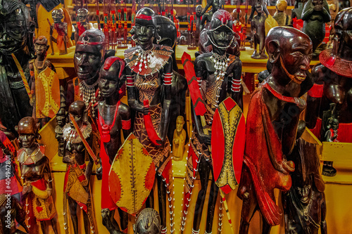traditional African masks and handmade figurines from the Masai village at the gift shop.