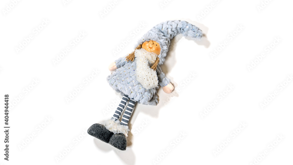 Close up of cute doll on white background. Decorative attractive puppet with copyspace for your text. Close up of cute doll on white background. Decorative attractive puppet with copyspace for your text.