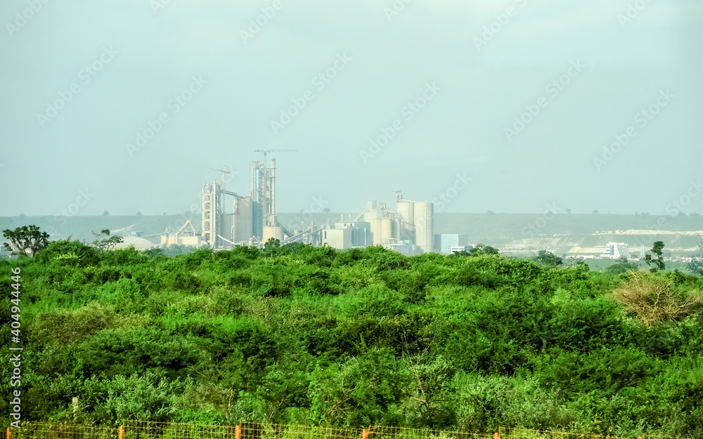 cement industry surrounded by vegetation in the African country of Senegal