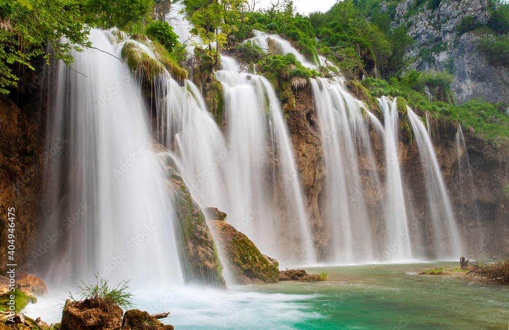 One of the most beautiful waterfall of Plitvice lakes national park in Croatia