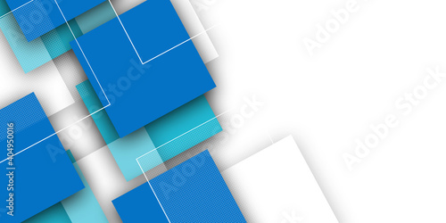 3D Abstract Blue Squares design background 