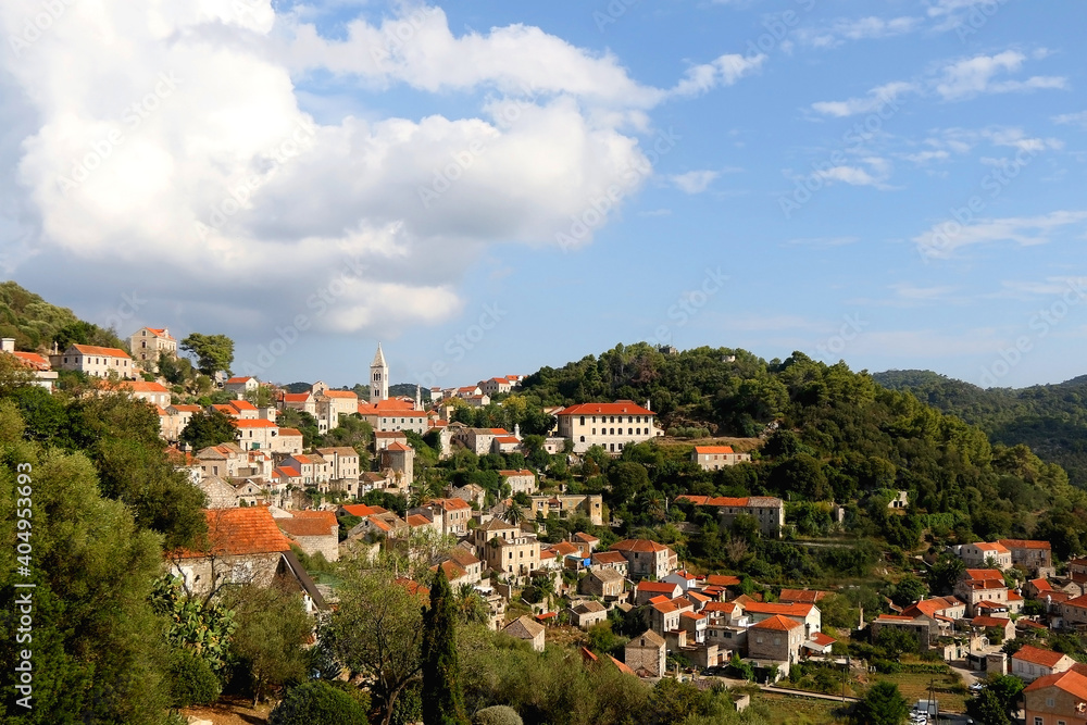 Small picturesque town Lastovo on island Lastovo, Croatia.