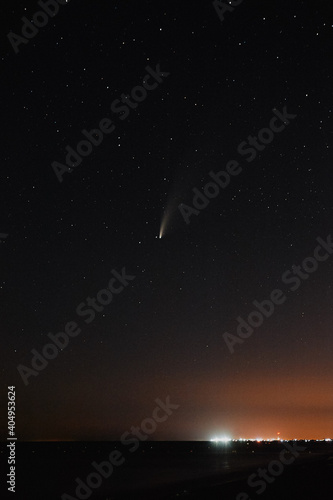 C 2020 F3  NEOWISE  The comet passed on July 23  2020. Unique kadoes from Dolzhanskaya Spit  Kuban  Russia 