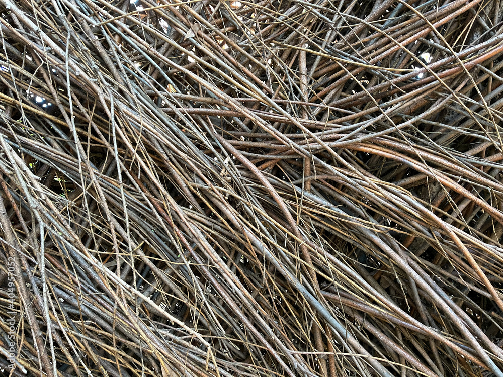 A closeup of wooden sticks in diagonal lines that can be used as a background. A closeup of wooden sticks in diagonal lines that can be used as a background.