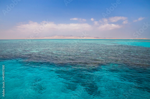 beautiful blue waters of the red sea in Africa