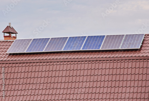 Solar panels on the house roof