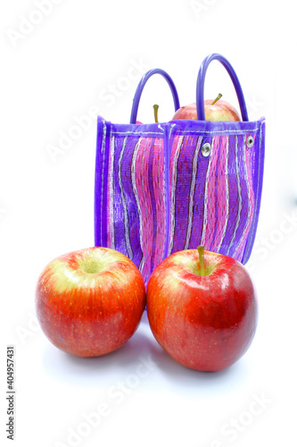 Фотография Mexican style bag for the errand or to go to the market on a white background