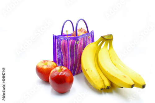 Картината върху платно Mexican style bag for the errand or to go to the market on a white background