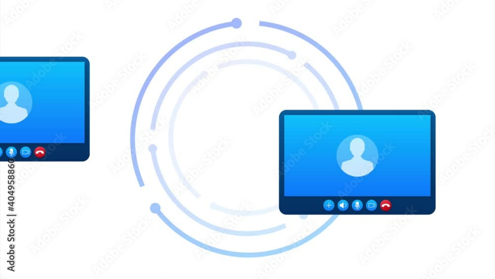 Incoming video call on laptop. Laptop with incoming call, man profile picture and accept decline buttons. stock illustration. Incoming video call on laptop. Laptop with incoming call, man profile picture and accept decline buttons. stock illustration.