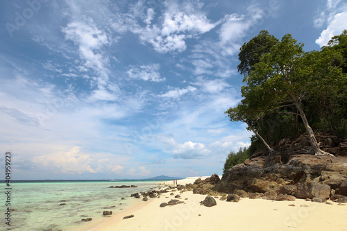 Sand beach and trees of Bamboo island, Thailand
