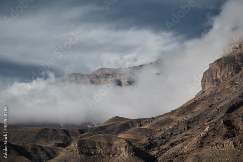 The clouds that pierce the Caucasus mountains