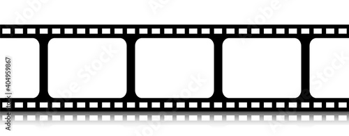 Film strip seamless background in flat style with shadow. Vector