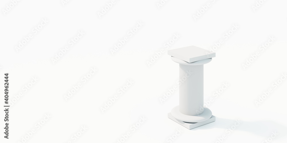 Blank display column on white Blank display column on white