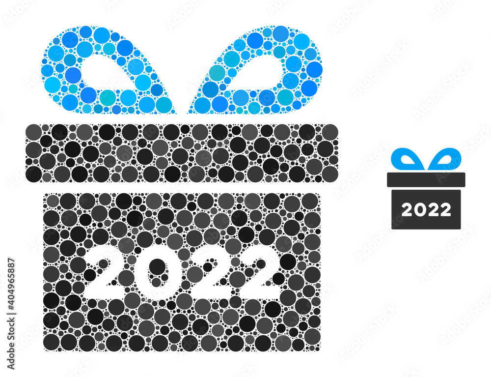 2022 gift mosaic of circle elements in variable sizes and color tints ...