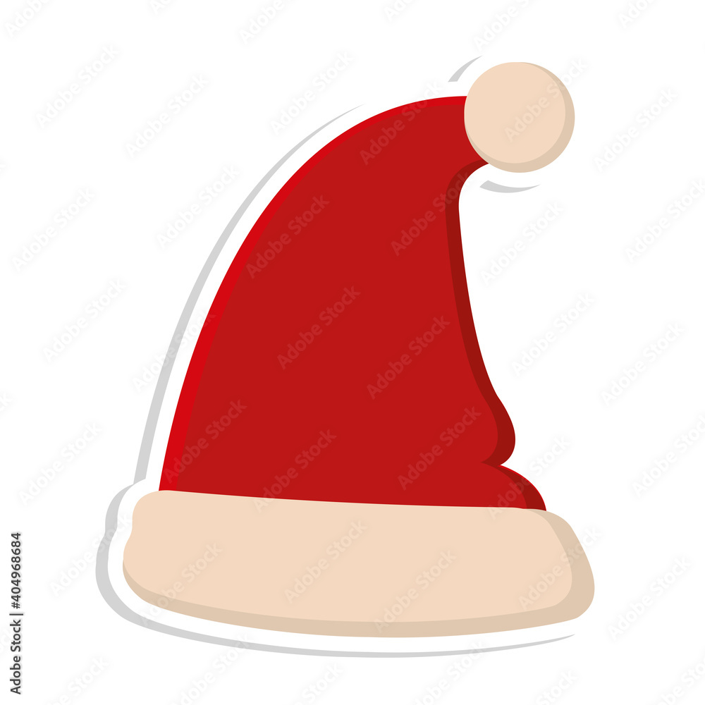 Isolated christmas hat icon. Christmas decoration - Vector Isolated christmas hat icon. Christmas decoration - Vector