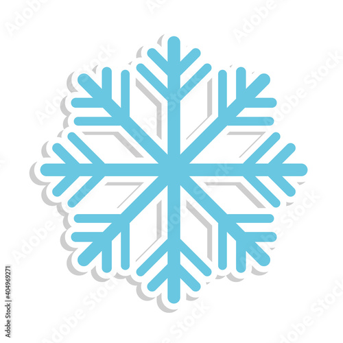 Isolated snowflake sticker. Winter season - Vector illustration