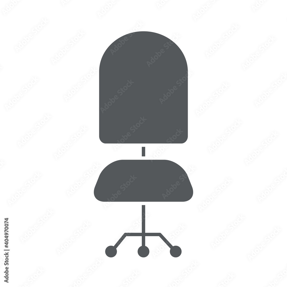 desk chair icon, silhouette style desk chair icon, silhouette style