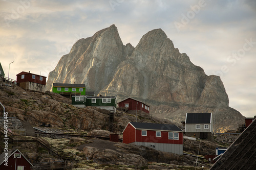 Uummannaq, North Greenland. One of the most beautiful town in Greenland. photo