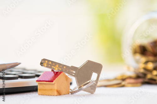 keys with house and money, house purchase concept
