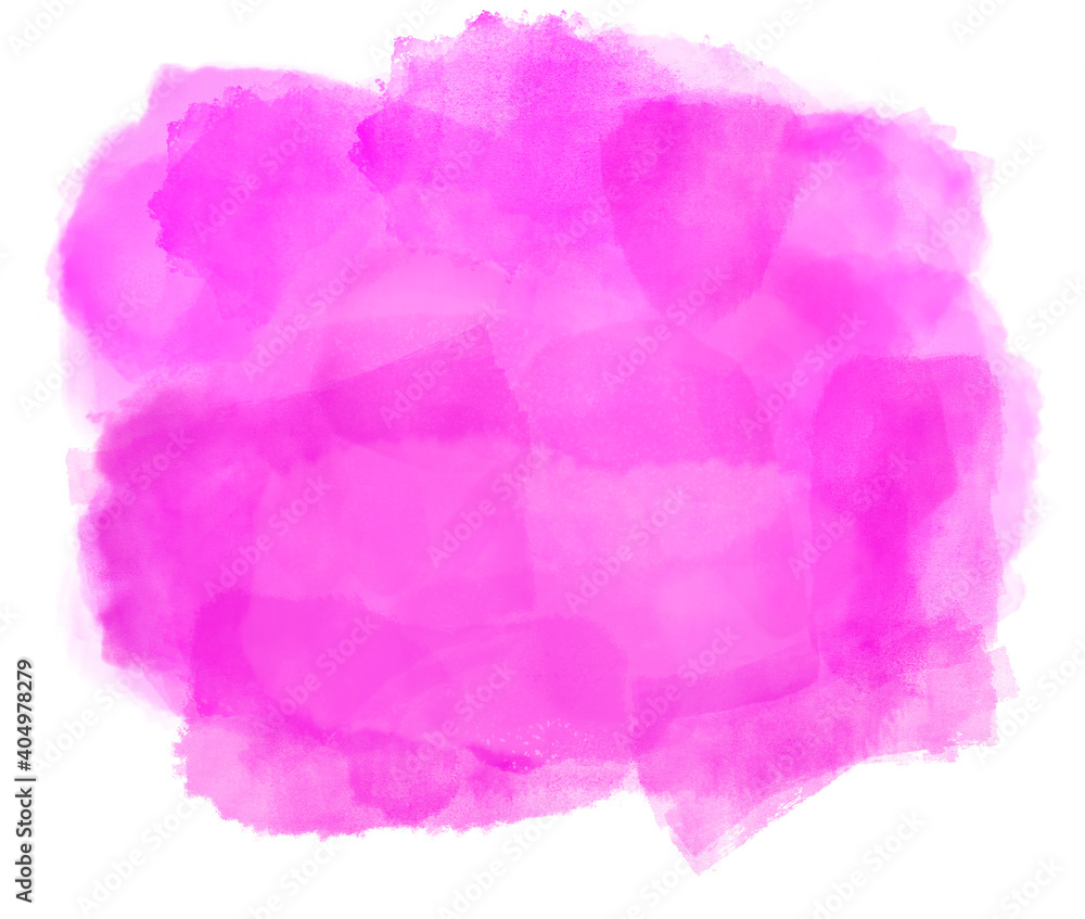 Fototapeta premium Watercolor splash of abstract pink spot isolated on white background. Computer generated illustration.