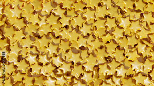 Yellow star background 3d render