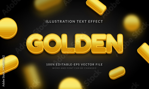 Obraz na plátne Golden 3d text style effect