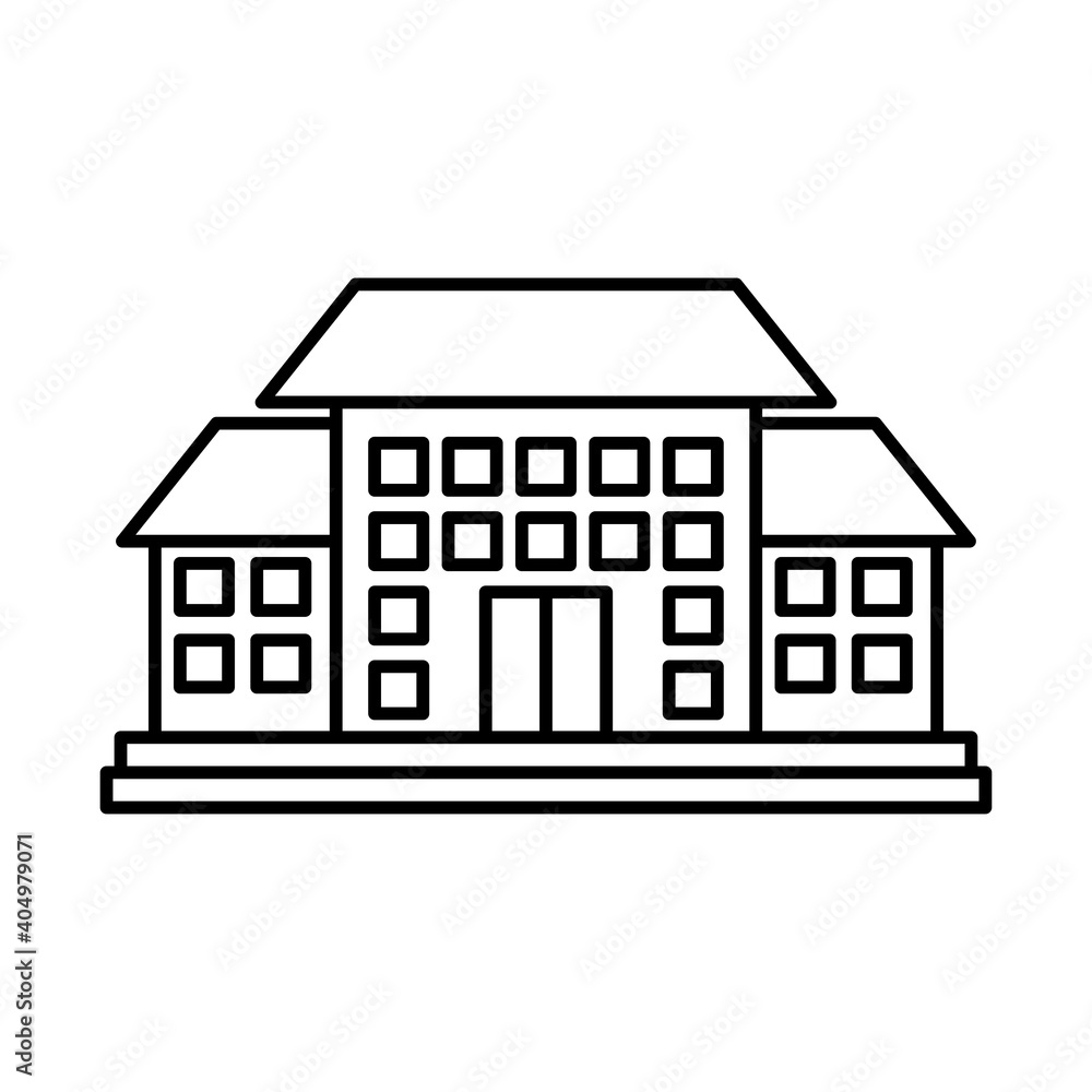 mansion building icon, line style
