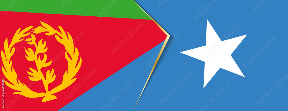 Eritrea and Somalia flags, two vector flags. Eritrea and Somalia flags, two vector flags.