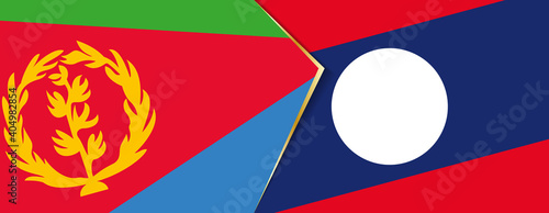 Eritrea and Laos flags  two vector flags.