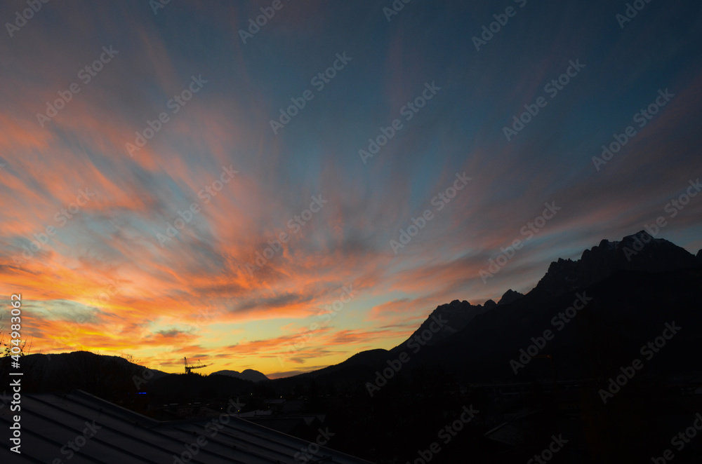 sunset in the mountains sunset in the mountains
