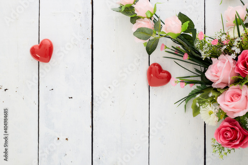Fototapeta Naklejka Na Ścianę i Meble -  Valentin day romantic minimal red heart