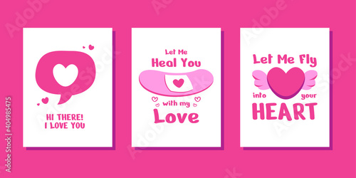 Valentine's day illustrations for cards poster or stickers