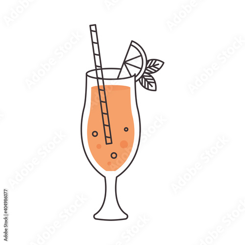 pina colada cocktail icon, colorful design