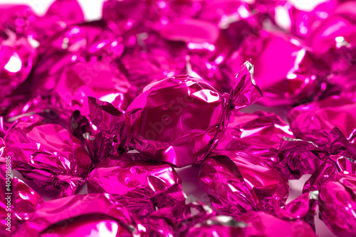 Background of Pink Wrapped Candy