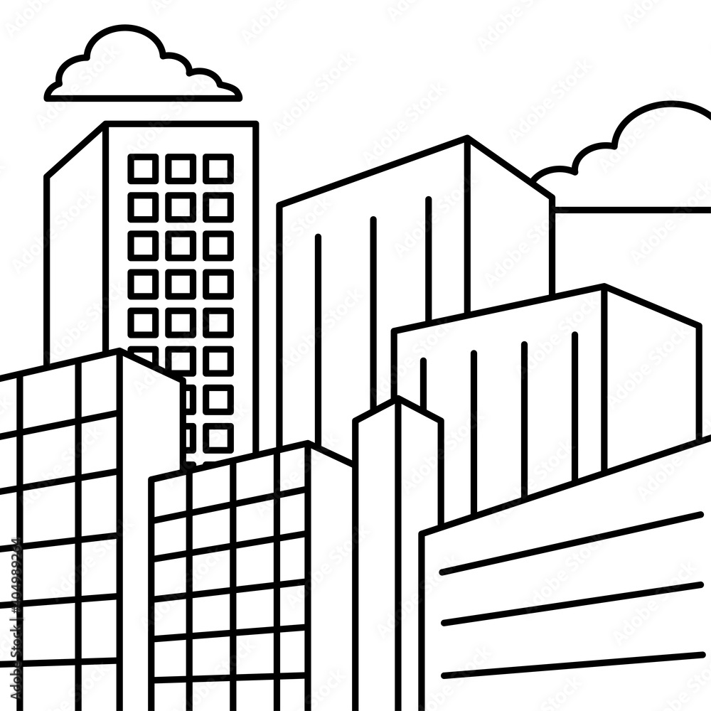 design of city buildings, line style