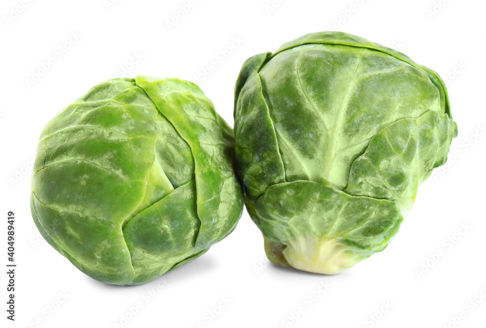 Fototapeta premium Fresh tasty Brussels sprouts isolated on white