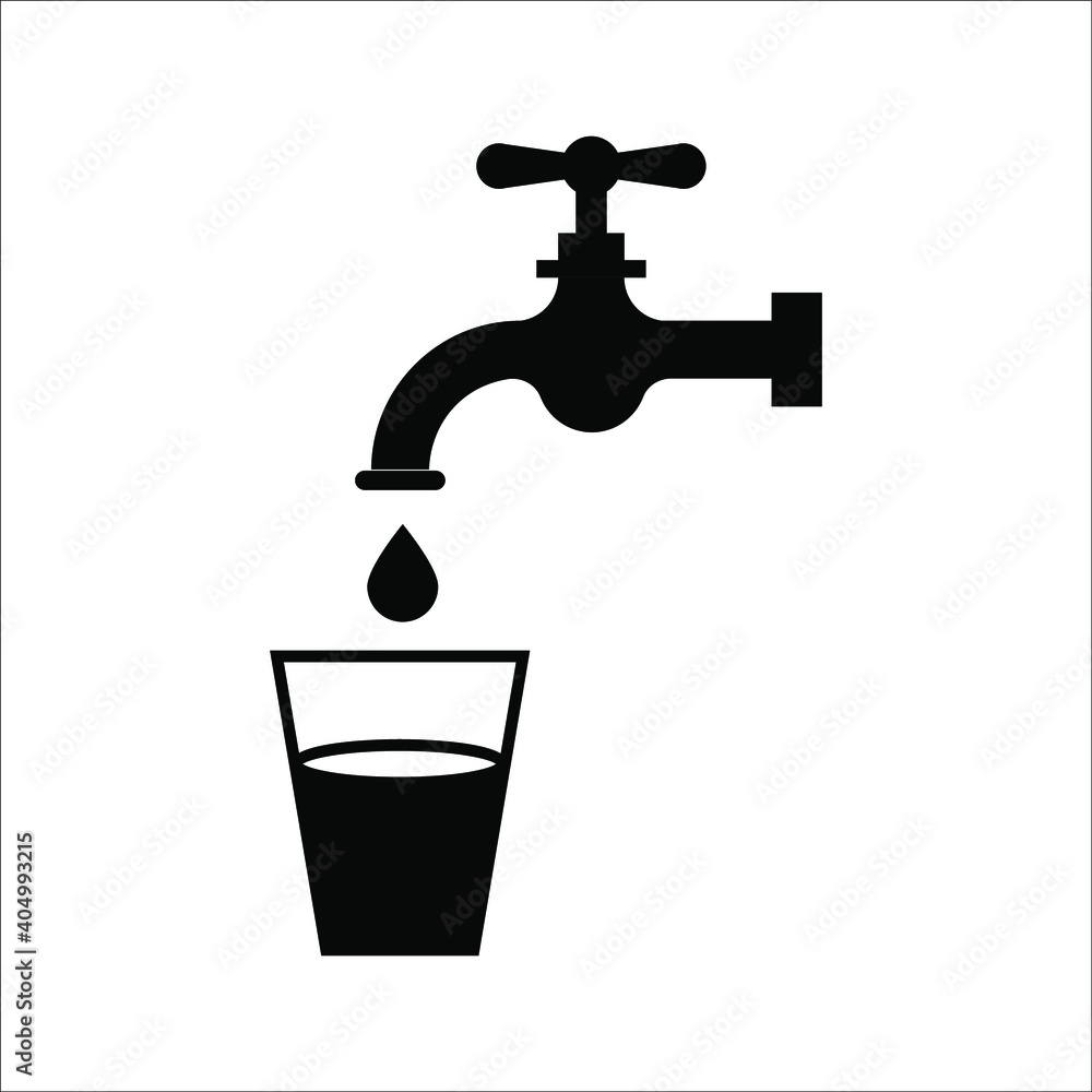 Drinking water tap vector icon on white background. color editable Drinking water tap vector icon on white background. color editable