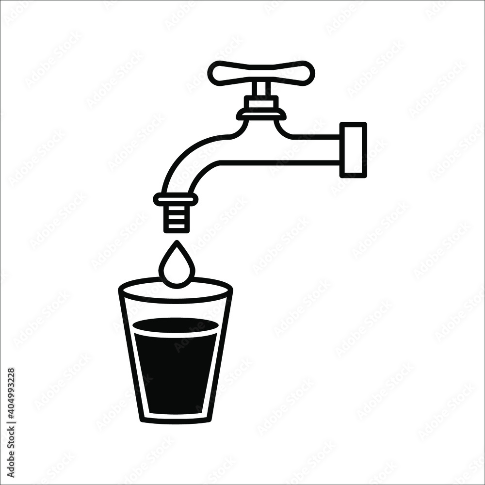Drinking water tap vector icon on white background. color editable Drinking water tap vector icon on white background. color editable