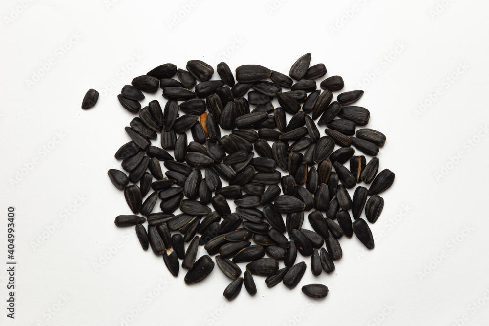 sunflower seeds on a white background sunflower seeds on a white background
