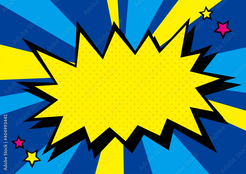 アメコミ吹き出し 青 黄色 Stock Vector Adobe Stock
