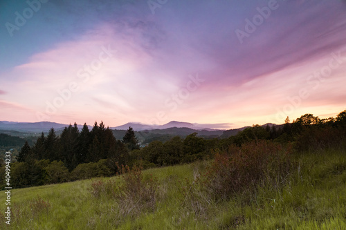 purple mountain at sunset 