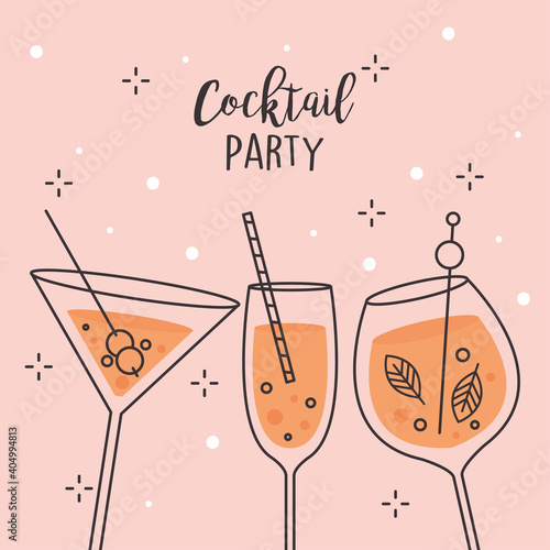 cocktails drinks party colorful design