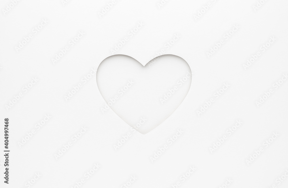 White heart cut from paper White heart cut from paper