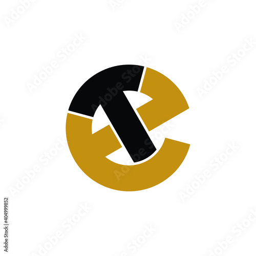 Letter ET simple logo design vector