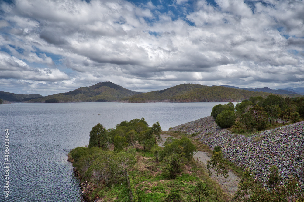 Scenes from Lower Beechmont, and the Hinz Dam and Advancetown Lake, Queensland, Australia. Stock