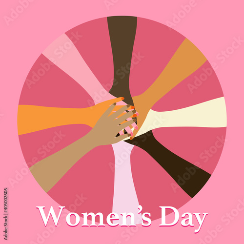 illustration about women's day, Together we are stronger, no matter where we are from!