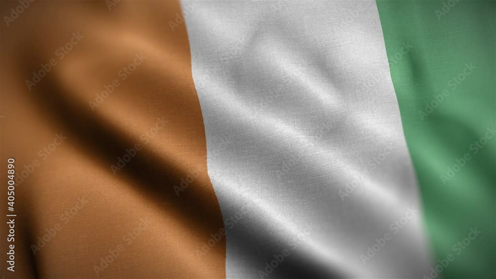 Cote d'lvoire Flag Textured Waving Close Up Background HD Cote d'lvoire Flag Textured Waving Close Up Background HD