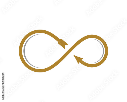Bow and arrow with infinity logo