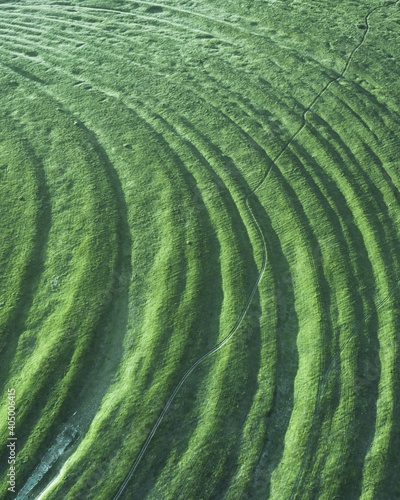 Aerial view of winding landscape of the Oka river at the Ryazan area, Russia photo