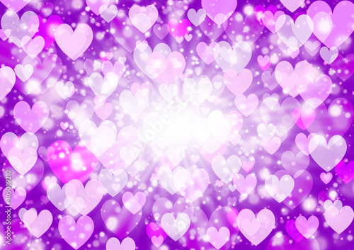 バレンタインの紫のハートのグラデーション背景3